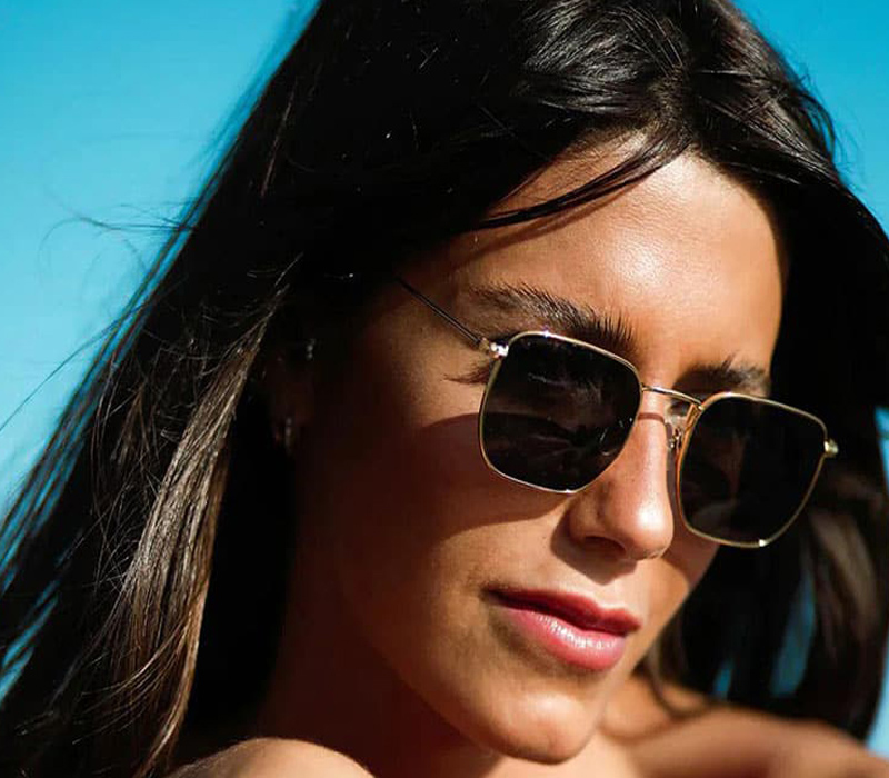 gold square sunglasses