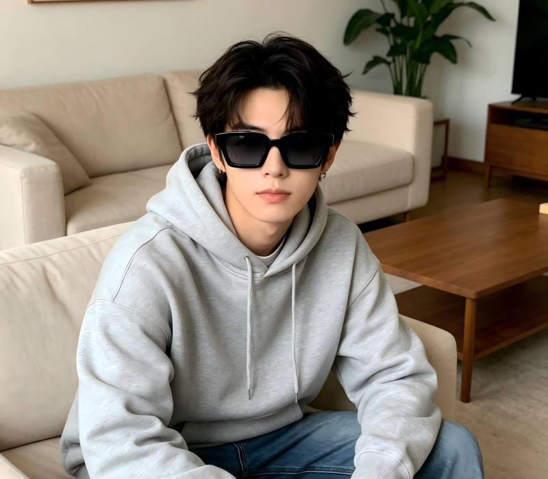 geometric frame sunglasses