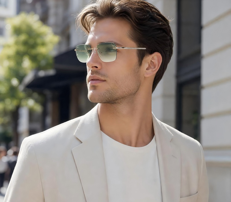 Custom rimless sunglasses